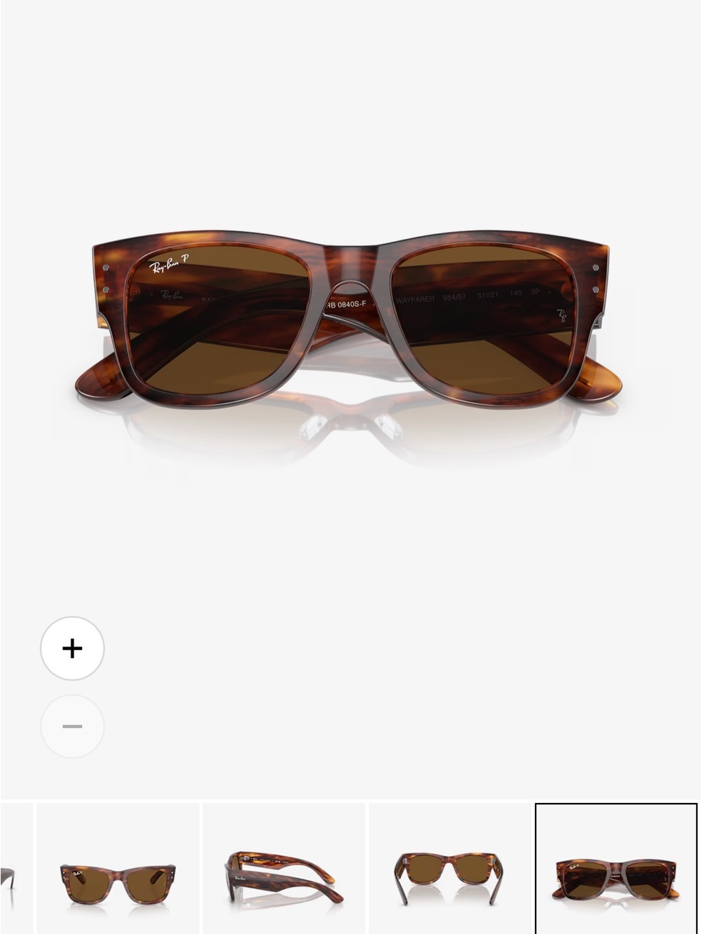 Ray-Ban Tortoiseshell Mega Wayfarer Sunglasses - Brown